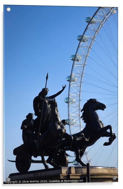 British Airways London Eye and Boadicea's Horse We Acrylic by Chris Warren