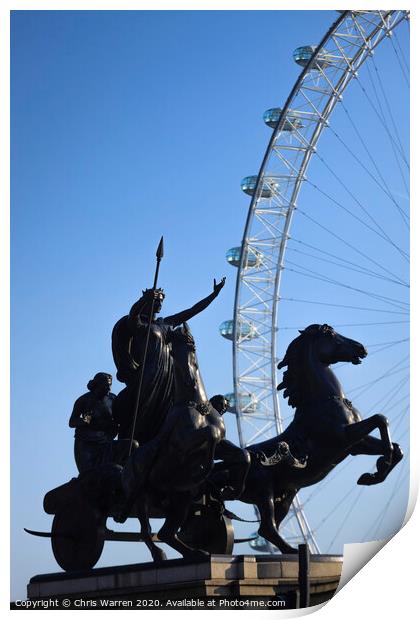 British Airways London Eye and Boadicea's Horse We Print by Chris Warren