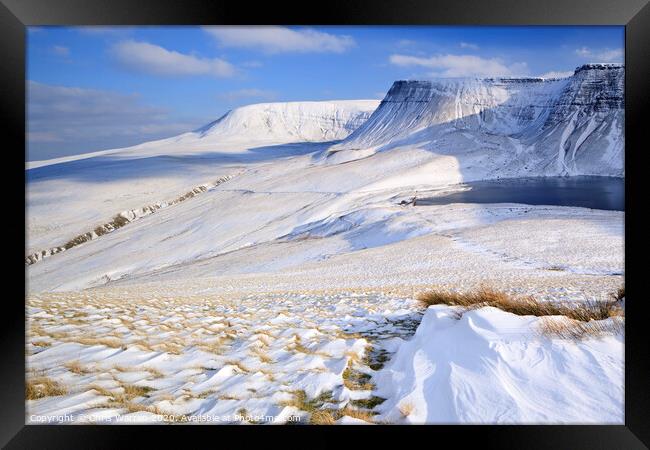 Snow on the Brecon Beacons Wales Framed Print by Chris Warren
