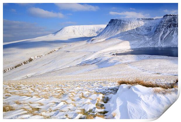 Snow on the Brecon Beacons Wales Print by Chris Warren