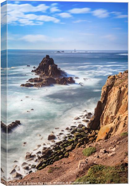 Cliff view (Land's End) Canvas Print by Andrew Ray