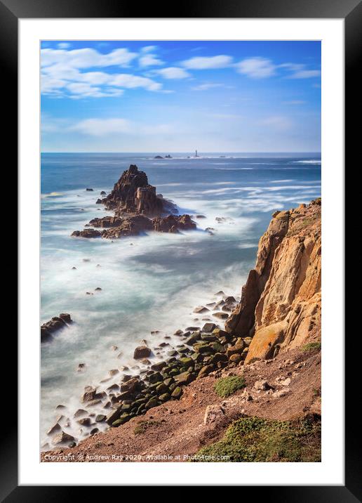 Cliff view (Land's End) Framed Mounted Print by Andrew Ray