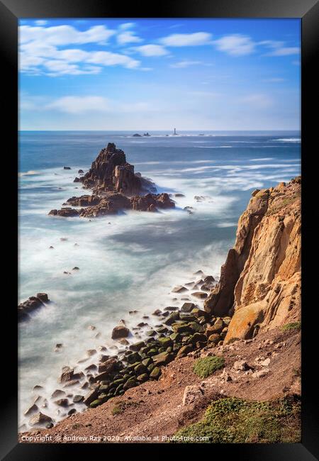 Cliff view (Land's End) Framed Print by Andrew Ray