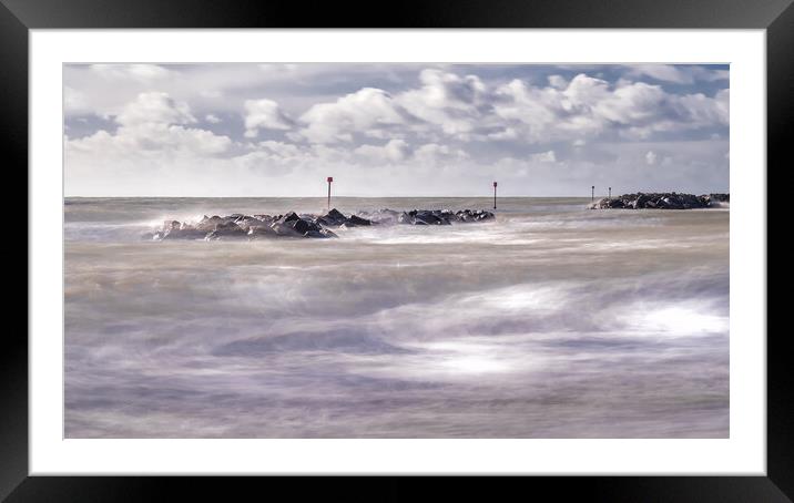 Coastal Defences at Elmer Beach Framed Mounted Print by Mark Jones