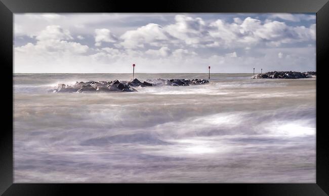 Coastal Defences at Elmer Beach Framed Print by Mark Jones