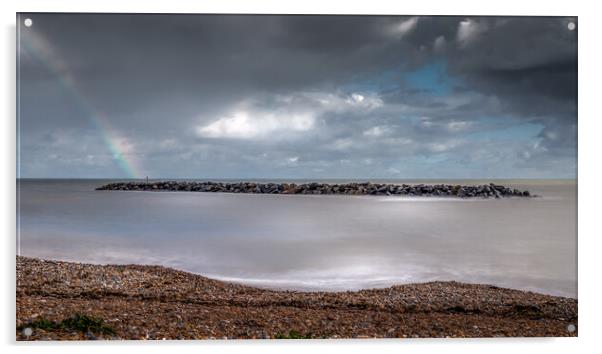 Rainbow at Elmer Beach Acrylic by Mark Jones