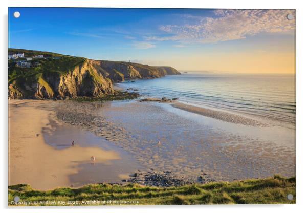 Evening light (Porthtowan) Acrylic by Andrew Ray