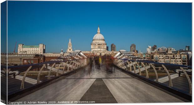 Millennium Bridge, London Canvas Print by Adrian Rowley