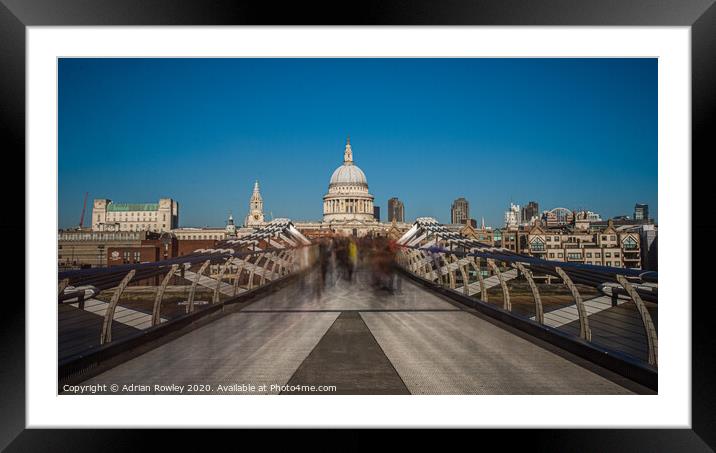 Millennium Bridge, London Framed Mounted Print by Adrian Rowley