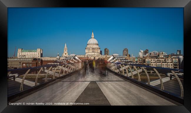 Millennium Bridge, London Framed Print by Adrian Rowley