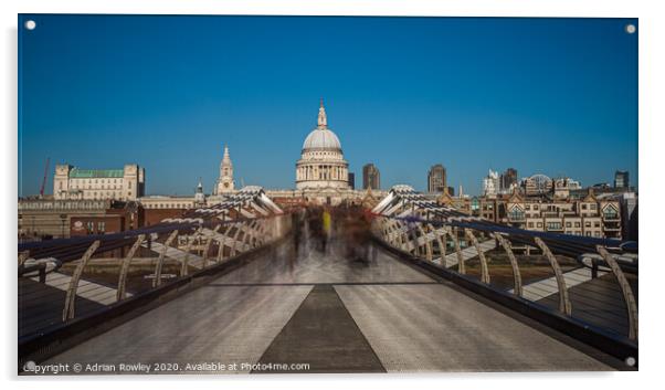 Millennium Bridge, London Acrylic by Adrian Rowley