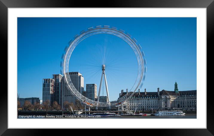 The London Eye in motion Framed Mounted Print by Adrian Rowley