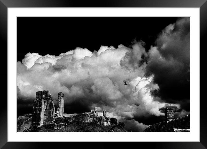 corfe castle Framed Mounted Print by paul forgette