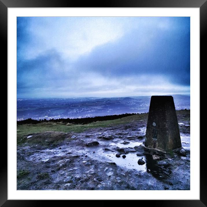 Wild bank Trig point on winter solstice Framed Mounted Print by Sarah Paddison