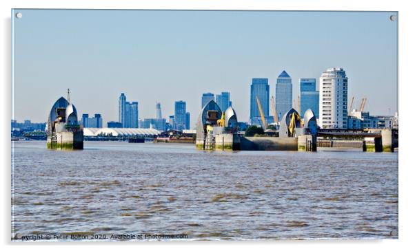The Thames Barrier, London, UK. Acrylic by Peter Bolton