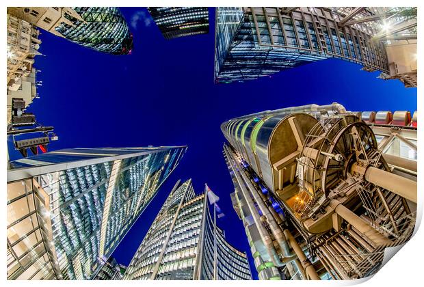 Looking Up In The City Print by peter tachauer