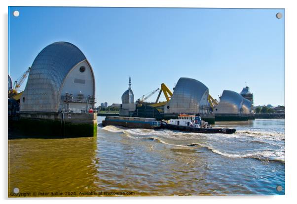The Thames Barrier, London, UK. Acrylic by Peter Bolton