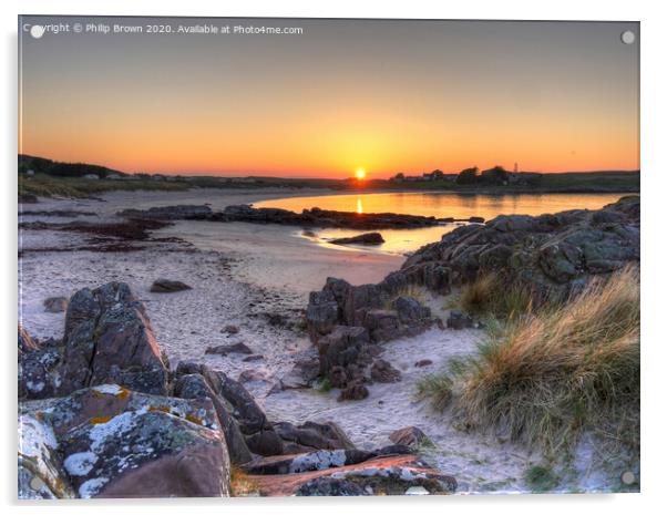 Mellon Udrigle at Sunset. Scotland Acrylic by Philip Brown
