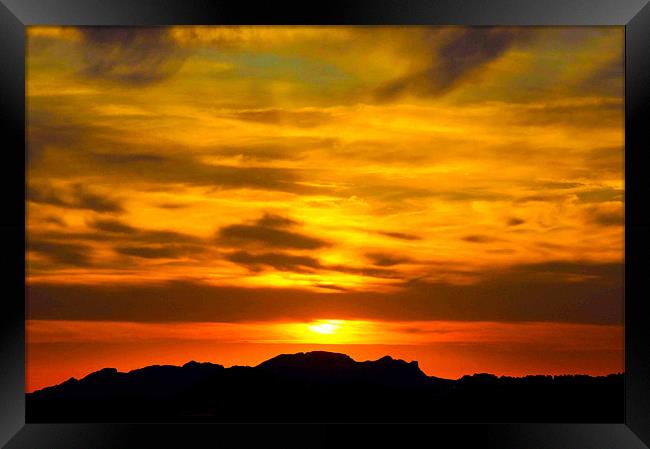 spanish sunset Framed Print by paul forgette