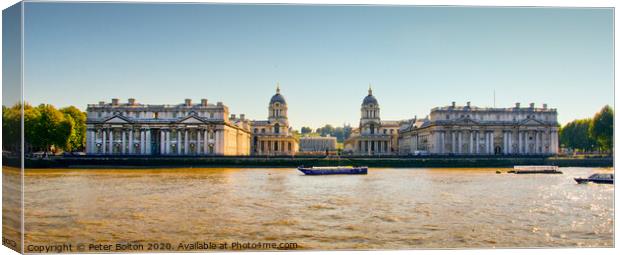 Old Royal Naval College, Greenwich, London. Canvas Print by Peter Bolton