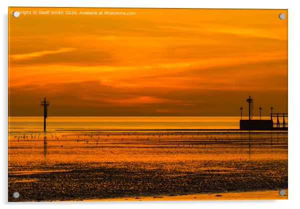 Orange Sky at Sunset Acrylic by Geoff Smith