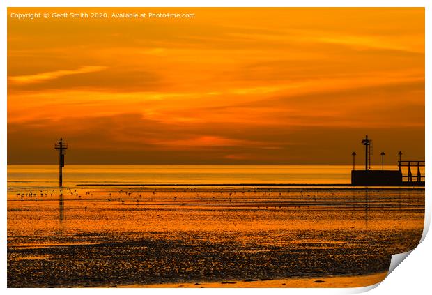 Orange Sky at Sunset Print by Geoff Smith