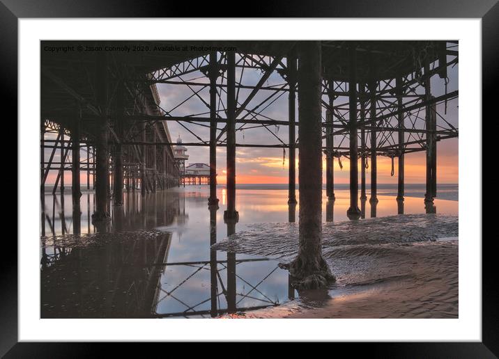 North Pier At Sunset. Framed Mounted Print by Jason Connolly