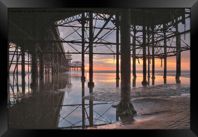 North Pier At Sunset. Framed Print by Jason Connolly