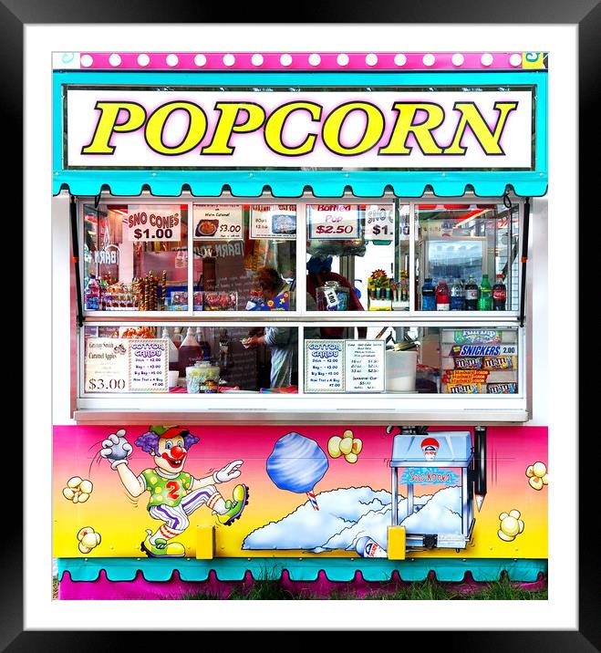 Popcorn Stand Framed Mounted Print by Jim Hughes