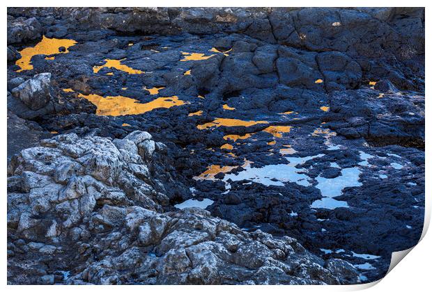 Rockpool reflections, Costa Silencio, Tenerife Print by Phil Crean