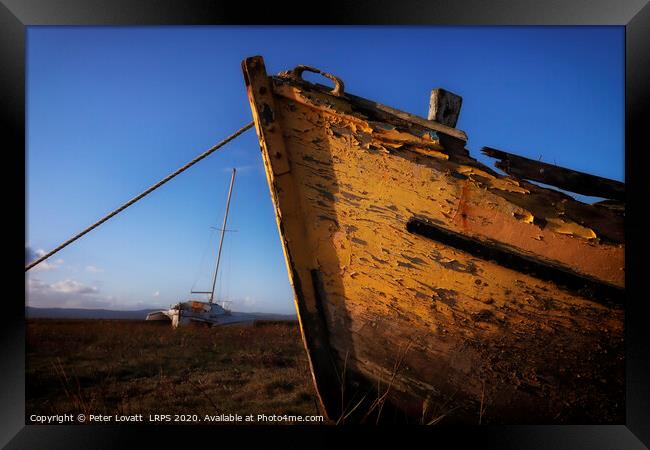 Abandoned boat on Heswall Shore, Wirral Framed Print by Peter Lovatt  LRPS