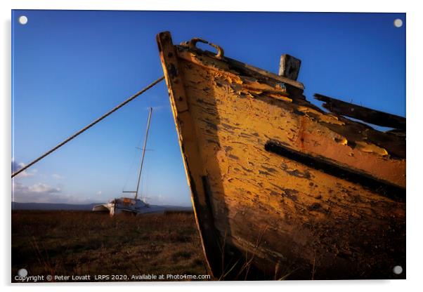 Abandoned boat on Heswall Shore, Wirral Acrylic by Peter Lovatt  LRPS