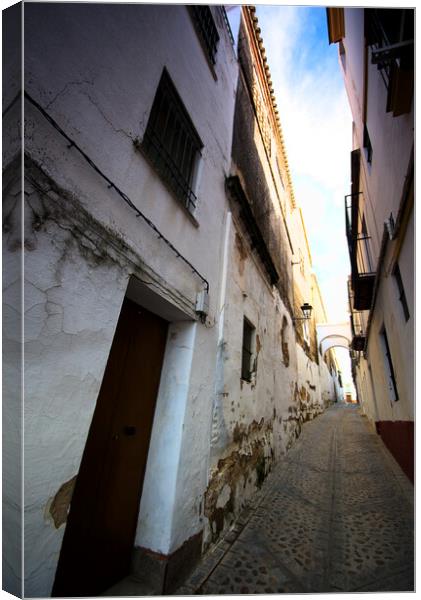 Narrow and lonely street with arch Canvas Print by Jose Manuel Espigares Garc