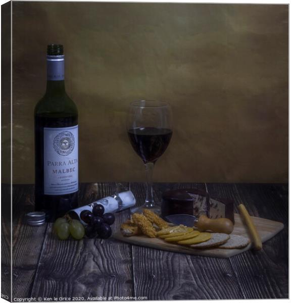 Cheese and wine Canvas Print by Ken le Grice