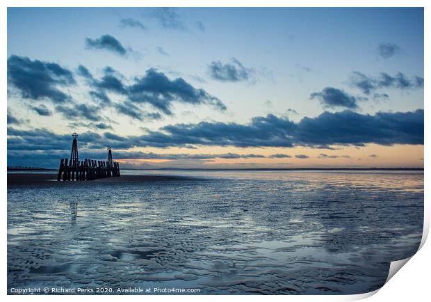 tide out - Lytham St Annes Print by Richard Perks