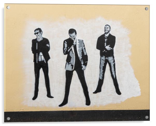 Wall painting of the pop group Muse  Acrylic by Steve Heap