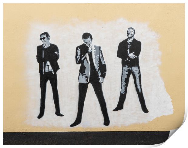Wall painting of the pop group Muse  Print by Steve Heap