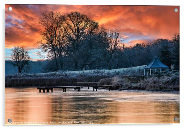 Ice At Lakeside Acrylic by Wight Landscapes