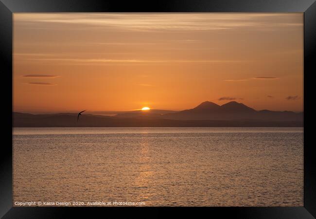 Sun Rising over Islay Framed Print by Kasia Design
