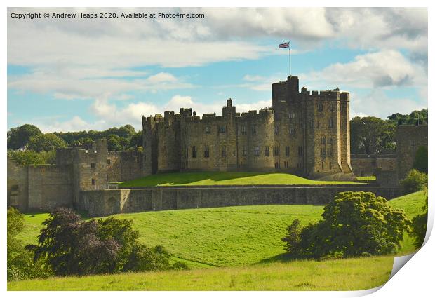 Alnwick Castle in Northumberland Print by Andrew Heaps