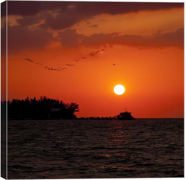 Anna Maria Island, Florida, Sunset Canvas Print by Jan Ekstrøm