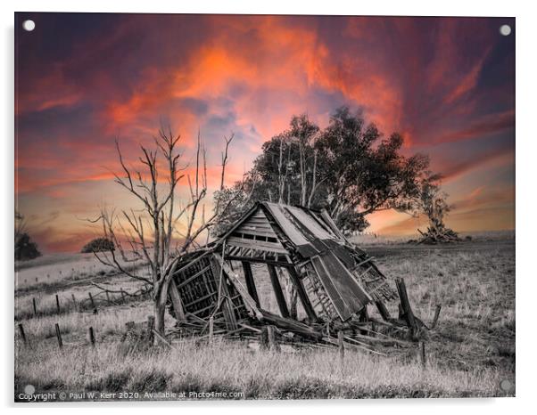Derelict shed Acrylic by Paul W. Kerr