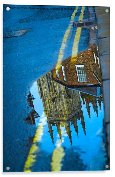 York Minster Reflection  Acrylic by Alison Chambers