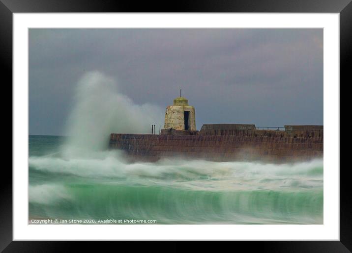 Majestic Portreath Waves Framed Mounted Print by Ian Stone