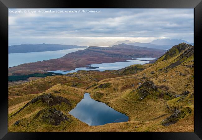 Lochan on the Trotternish ridge, Isle of Skye Framed Print by Angus McComiskey