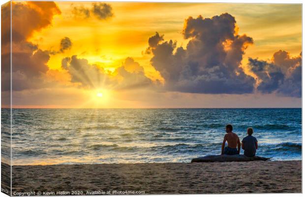 Watching the sunset Canvas Print by Kevin Hellon