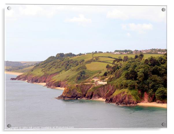 South Devon Coastline, UK. Acrylic by john hill