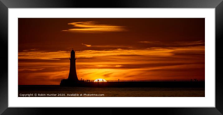 Sunrise at Roker - 1 Framed Mounted Print by Robin Hunter
