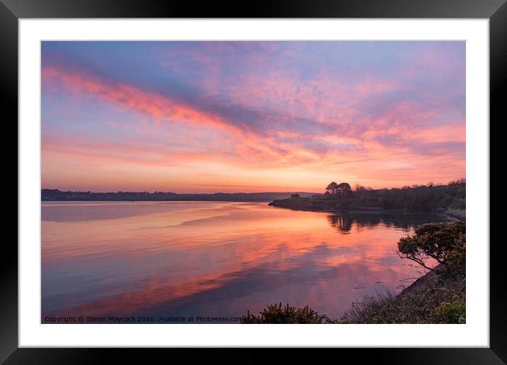 Sunrise reflections on the river Camel Framed Mounted Print by Simon Maycock