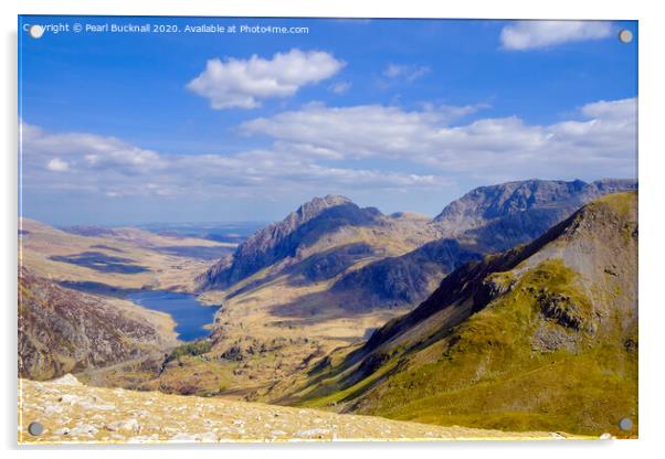 Scenic Ogwen Valley in Snowdonia Acrylic by Pearl Bucknall